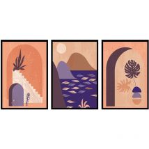 Méditerranéo combo, Set de 3 posters muraux - 90x45cm