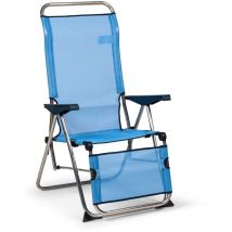 Gartensessel Verstellbar Solenny Relax mit Anatomische Rückenlehe Blau 75x63x114 cm 5 Positionen