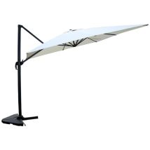 Concept-usine - palatino - Parasol carré 3x3 déporté rotatif écru en aluminium