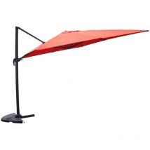 Concept-usine - Parasol déporté carré de 3x3m rotatif à 360° terracotta palatino