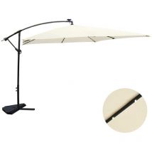 Concept-usine - Parasol Bulle led déporté carré 3x3m écru solenzara