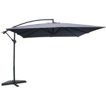 Concept-usine - solenzara - Parasol carré 3x3 déporté gris en aluminium