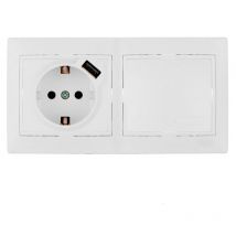 Switch-Kit + Sockel mit usb + 2-Element-Rahmen, 154x81x10mm E3/42974 Solera