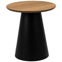 Ebuy24 - Bout de canapé rond en bois et métal noir D45 - girolle