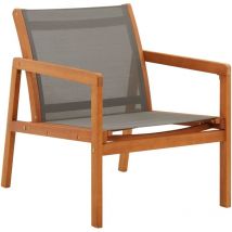 Minkurow - Garden Lounge Chair Grey Solid Eucalyptus Wood and Textilene vidaXL