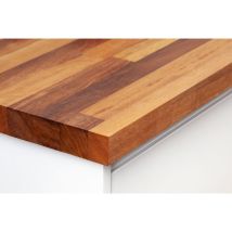Solid Iroko Wood Worktop 3M x 960mm x 27mm - Premium Real Wooden Timber Kitchen Countertop