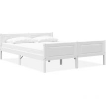 Jinlefu - Bed Frame without Mattress Solid Pinewood White 160x200 cm vidaXL
