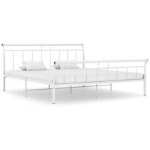 Bed Frame without Mattress White Metal 200x200 cm vidaXL