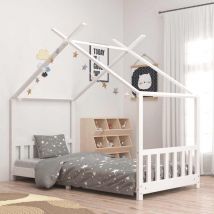 Les Tendances - Kids Bed Frame White Solid Pine Wood 90x200 cm vidaXL