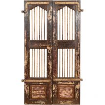 Solid wood and iron interior or exterior old medieval sliding door