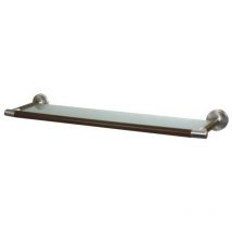 Solid Wood Bathroom Mirror Shelf Tempered Glass
