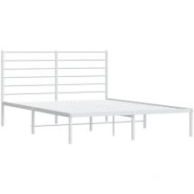Jinlefu - Metal Bed Frame without Mattress with Headboard White 120x190cm vidaXL