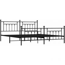 Metal Bed Frame without Mattress with Footboard Black 193x203cm vidaXL