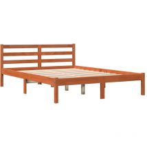 Bed Frame without Mattress Wax Brown 120x190 cm Small Double Solid Wood Pine vidaXL