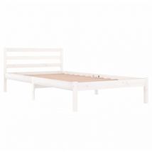 Ityhome - Bed Frame without Mattress Solid Wood Pine 100x200cm White vidaXL