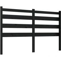 Jinlefu - Bed Headboard Black 206x4x100 cm Solid Wood Pine vidaXL
