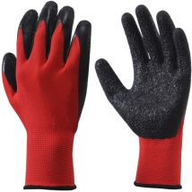 Gabrielle Solides Set rutschfester Arbeitshandschuhe mit Latexbeschichtung, ideal für Handhabung, Gartenarbeit, Heimwerken, Baustelle, Montage