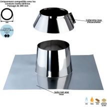 Solin toit plat inox pour conduit double paroi isolé Ediliso25 Edilinox Diamètre 150