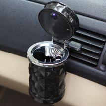 1 pièce porte-gobelet de voiture avec couvercle cylindre de voiture portable avec lumière led bleue support de cylindre porte-gobelet mini poubelle