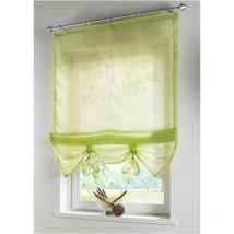 1 Pièce Store Romain Classique Couleur Unie Rideau Voilage Décoration de Fenêtre Chambre Salle de Bain Salon Balcon, Vert, 120x155cm - Sollbry