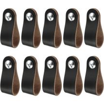 10 pcs Poignée en Cuir pour Meuble Poignée de Porte en Cuir Poignées Cuir de Placard Poignée de Porte Cuisine en Cuir Poignée de Porte de Placard en