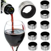 10 Pièces Anneau Anti-Goutte, Anneau Anti-Goutte Inoxydable, l'Alcool Stop Bague, Feutre Résistant Aux Fuites Anti-Débordement Inoxydable Durable