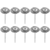 10 pièces brosse métallique Mini Kit de polissage en acier inoxydable outil rotatif de nettoyage de roue pour meuleuse outil rotatif perceuse