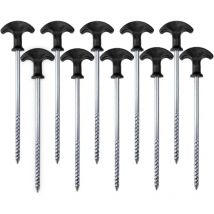 10 Pièces Piquets de Tente en Spirale, 21cm Antirouille Piquet de Tente Piquets de Camping de Bivouac Piquets de Bivouac en Corde Robuste avec