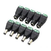 10Pcs dc d'alimentation Connecteur Mâle/Femelle Fiche 12V Prise Jack Adaptateurs, pour Prise pour caméra de vidéosurveillance dvr Système de sécurité