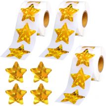 1500 autocollants étoiles, autocollants de récompense, autocollants en rouleau, Autocollants étoiles adhésifs de 1 pouce, récompenses pour les