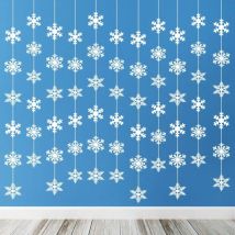 Sollbry - 16 cordes décorations à suspendre en flocon de neige fournitures de fête d'anniversaire congelées décorations de fête au pays des