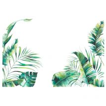 1set Feuille Plantes Tropicales Peel and Stick Stickers Muraux, Vert Nature Jungle Arbre Feuilles Stickers Muraux, Étanche diy Décoration Murale Art