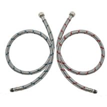 Sollbry - 2 Pièces Raccordement de Flexible Robinet G3/8 x M10 60cm, Tuyau Flexible de Connecteur de Robinet en Acier Inoxydable Tuyau de