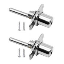 Sollbry 2 Pièces Serrure à ​Tiroir avec Clé pour Meubles Serrure à Piston pour Classeurs Armoire Vitrine, Diamètre 16 mm, Longueur 61 mm (Argent)