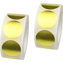 2 Rouleaux Autocollants de Cercle Gommettes Autocollantes Rond Or Autocollants Adhésifs Enveloppe Sceau Scellés D'emballage 1 Pouce Autocollants