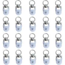 20pcs Rouleaux de Rail de Rideaux,Rouleaux de Rail,Rouleaux de Tringle à Rideaux GlissièRes,Poulie Silencieuse,Rail de Rideaux FenêTre Double Rail
