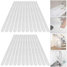 24 Pièces Autocollants Antidérapants Autocollants de Douche Bandes de Sécurité pour le Bain Bandes Antidérapantes Auto-Adhésives Transparentes