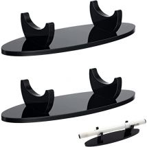 Sollbry - 2Pcs Acrylic Display Stand Pen Holder Horizontal Slot Desk Organizer Pen Holder Nail Art Pen Holder Makeup Pencil Pen Holder