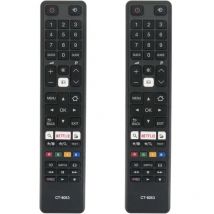 Sollbry - 2Pcs CT-8053 Remplacer la Télécommande adaptée à Toshiba tv 43L3733DG 65U6763DA 32W3763DG 32W3753DG 75U6763DA 28W3754DG 43U6763DG 40L3663DG