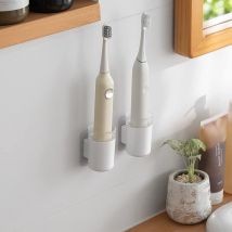 2pcs Porte Brosse à Dents Mural, à Dents électrique, Porte Dentifrice, Porte Lame de Rasoir, avec Trou d'évacuation et pour câble de Recharge,