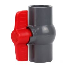 Sollbry - 2pcs pvc Ball Valves Water Pipe Plastic Repair Joints Inner Diameter 40mm Socket Valve Fittings Adapter Grey