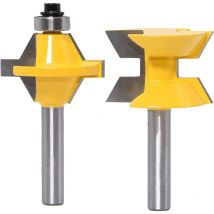 Sollbry - 2Pcs Router Bit Set 8mm Shank 120 degrés Fraise à bois Rainure de travail du bois Outil ciseau de coupe