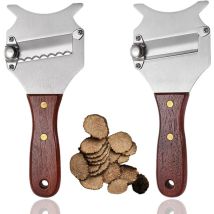 Sollbry - 2pcs Trancheur de Truffes Professionnelle Lame D'Acier Inoxydable Tranchante Réglable Trancheur à Fromage Légumes Fruits Éplucheur