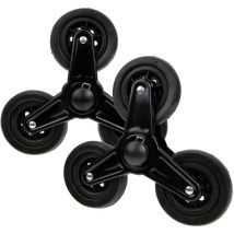 Sollbry - 2X Roues de Chariot de Courses Pliables, Roues D'escalier Utilitaires, Pièces de Réparation Portables, Roues de Grimpeur D'escalier