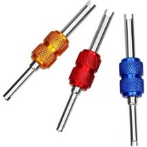Sollbry - 3 Pcs Démonte Obus de Valve Deux Têtes Tournevis Outils de Reparation de Valve des Pneus pour Valves de Pneus Valve Core Remover (13,8 75