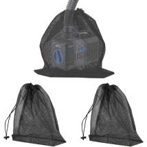 3 pcs Sac en Filet de Filtre de Pompe Sac de Filtre de Pompe d'Étang avec Cordon de Serrage Sac Filtrant de Pompe à Eau Sac de Barrière de Pompe pour