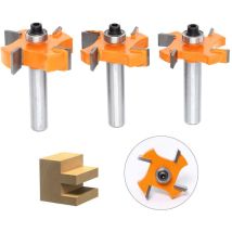 Sollbry - 3-teiliger Nut- und Federschneider, 4 Klingenkugeln, 8-mm-Schaft t – Holzschneider, Holzbearbeitungswerkzeuge für Türen, Tische, Regale,
