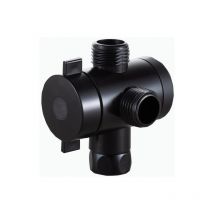 Sollbry - 3-Wege-Duschumsteller, verstellbarer Duschkopf, T-Adapter, Badarmatur, Umstellanschluss, Badezimmerzubehör (schwarz)