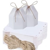 30 Pièces Boîte-Cadeau De Fête De Bricolage, Boîte De Bonbons De Mariage, Boîte De Faveur De Mariage, Hexagonal Papier Kraft Boîtes à Bonbons Pour