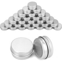 Sollbry - 30 Pièces Pots Rond en Aluminium avec Couvercle, Pot Vide Cosmétiques Pot Vide Cosmétiques pour Maquillage, Crème, Baume à Lèvres, Stockage